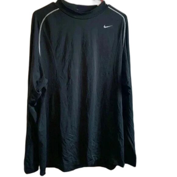 Nike Pro Mens Black Dri-Fit Fitted Base Layer Long Sleeve Shirt - Picture 2 of 5